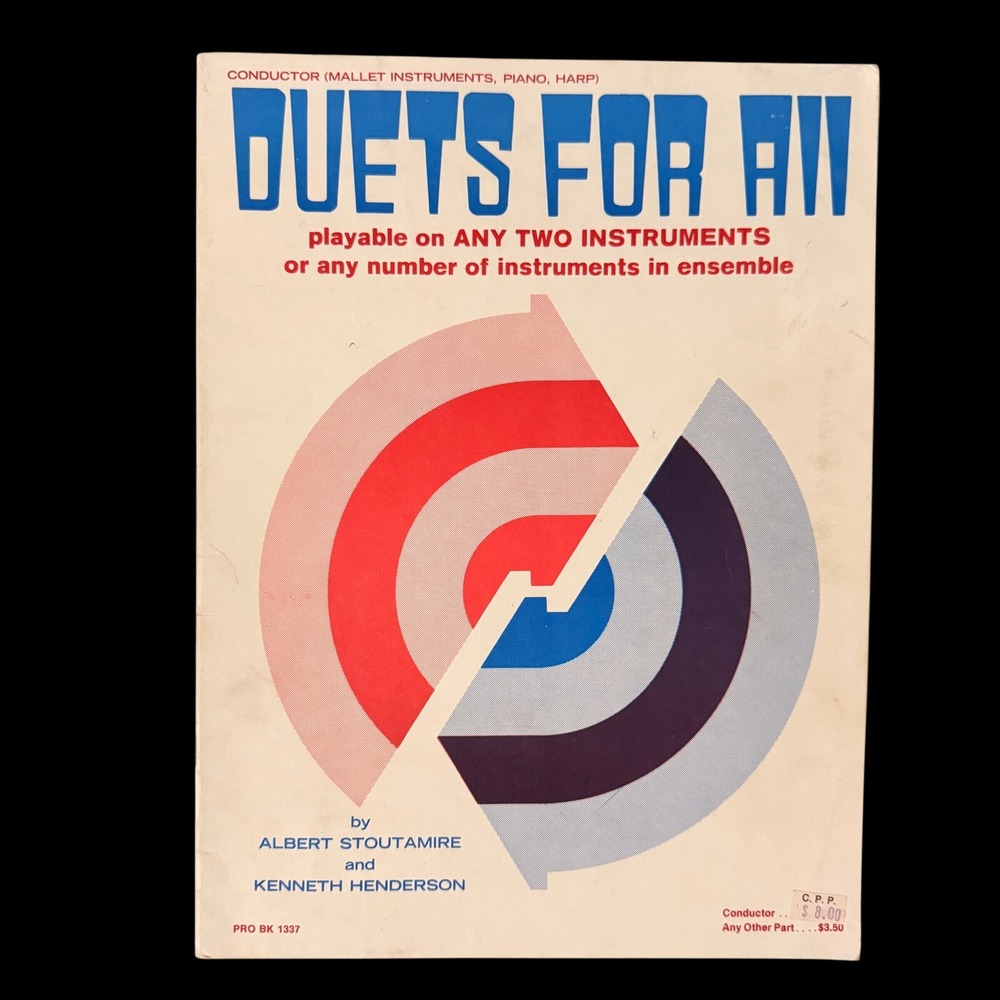 Duets For All Sheet Music Conductor Piano Harp Mallet Stoutamire PRO BK 1337
